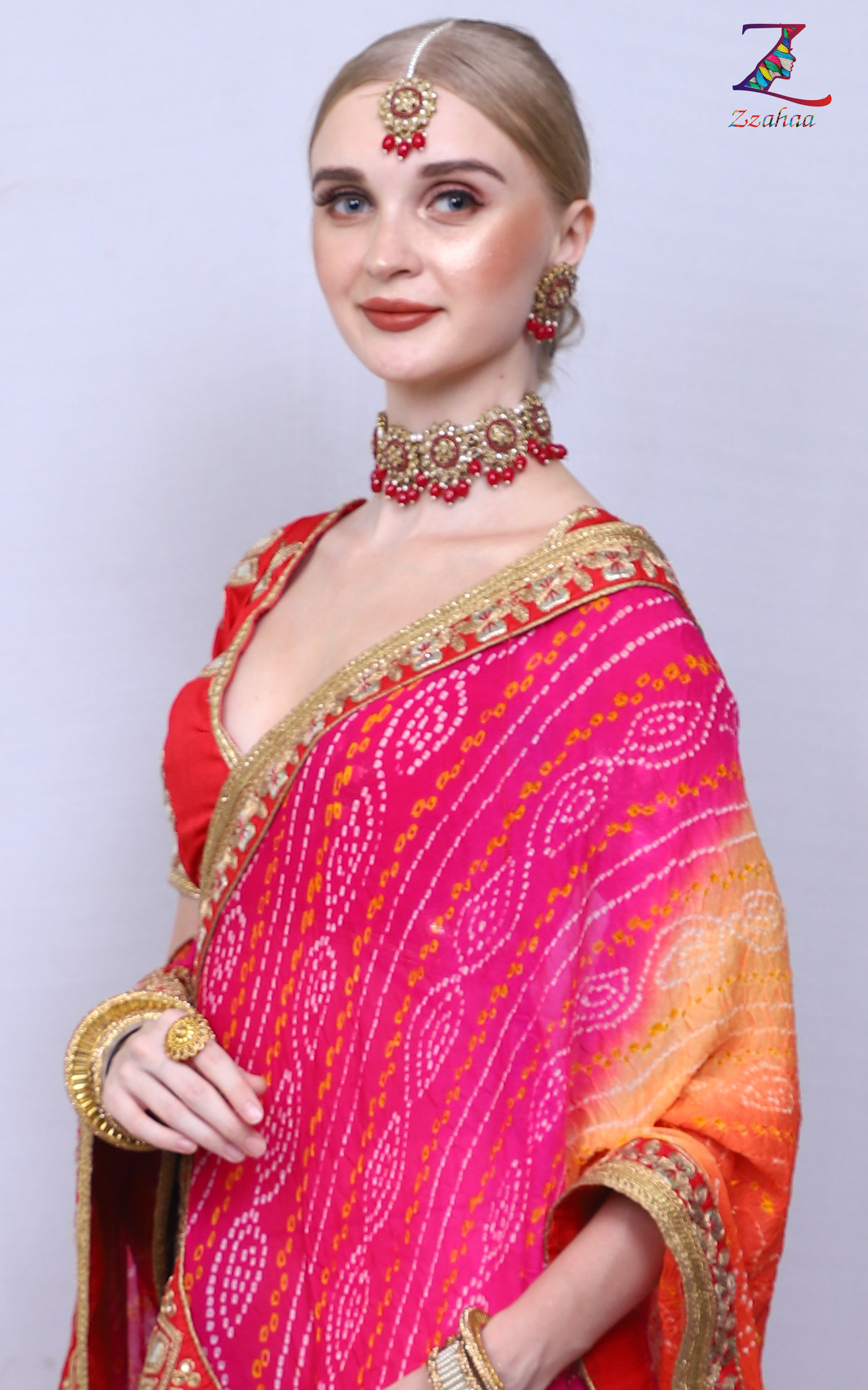 Rajasthani look Red And off white Ready to wear Lehenga, Blouse and Dupatta For your Special Day 